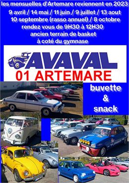 Rassemblement mensuel de véhicules anciens à Artemare - AVAVAL