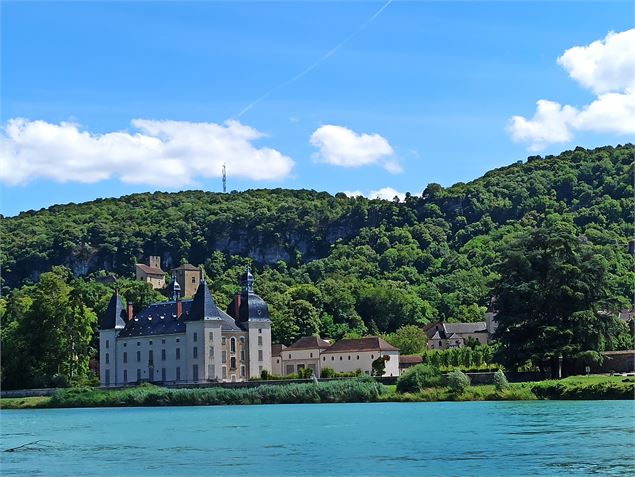 point de vue depuis la Viarhôna sur le château de Vertrieu (Isère) - Ketty Tranchina