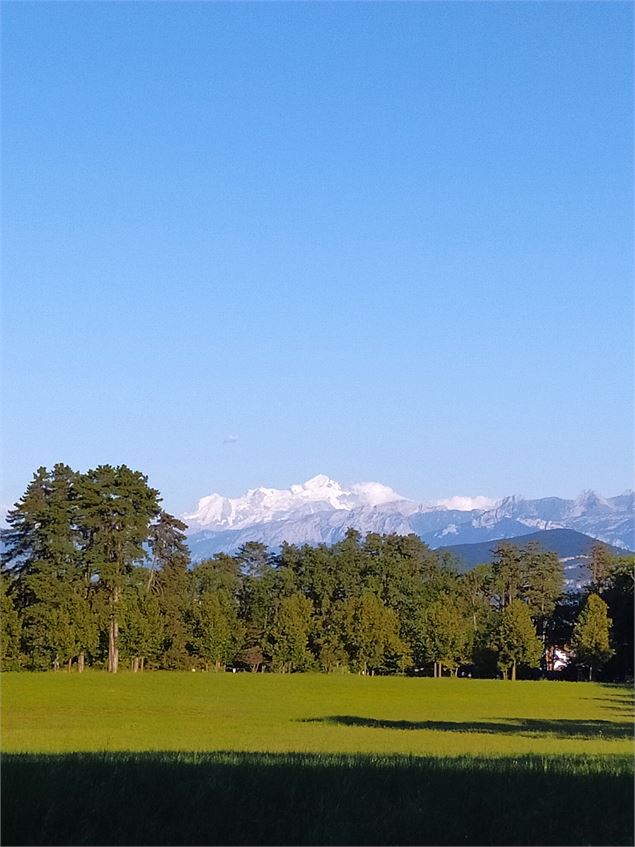 Vue sur le Mont Blanc depuis le parc du château de Prévessin - imag-e-motion