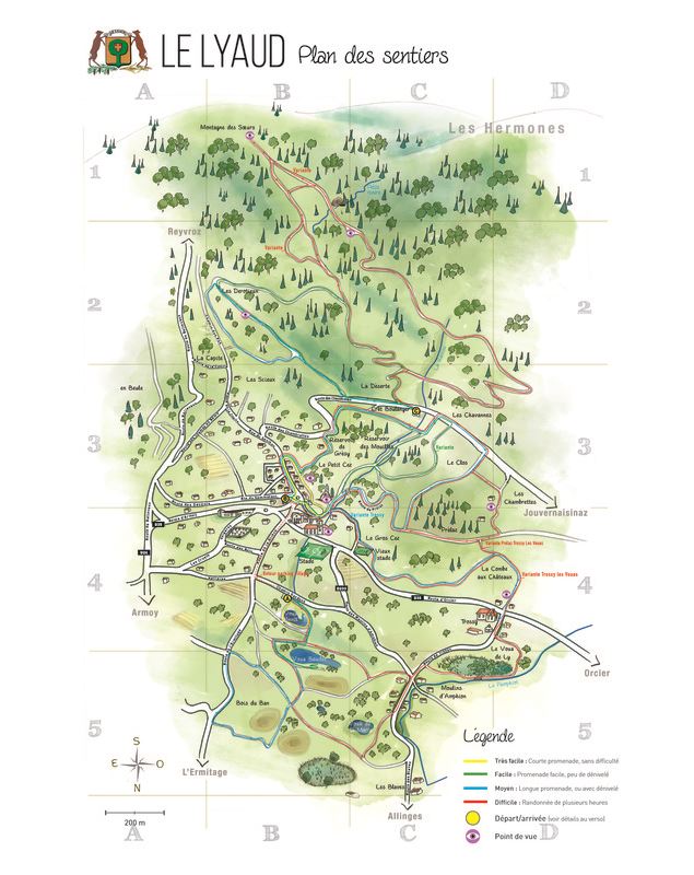 Plan détaillé des sentiers - Destination Léman / A. Berger