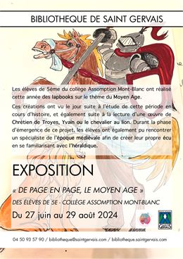 Exposition "De page en page, le Moyen Age" des 5e du Collège Assomption - Assomption Mont Blanc