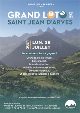 Affiche du Grand loto de Saint Jean d'Arves - OT Saint Jean d'Arves
