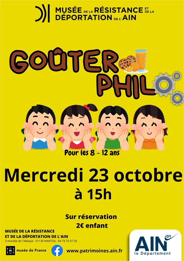 Affiche Goûter philo - Département de l'Ain