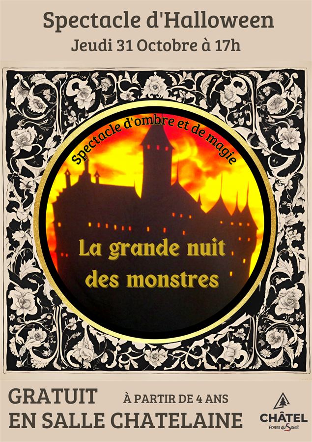 Affiche la grande nuit des monstres - Châtel Tourisme