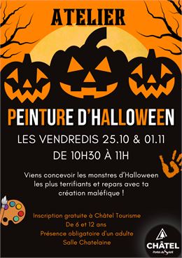 Affiche atelier peinture d'Halloween - Châtel Tourisme