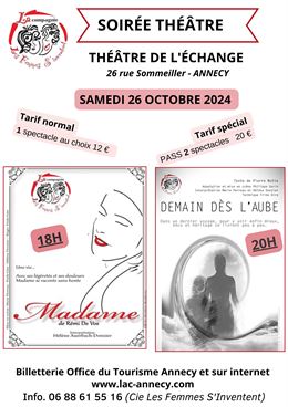 Soirée Théâtre "Madame" et "Demain dès l'aube"