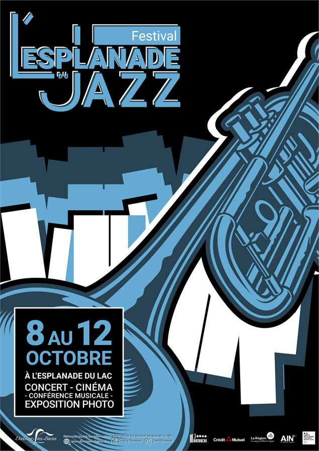 Affiche L'Esplanade du jazz - Service communication de la Mairie de Divonne-les-Bains