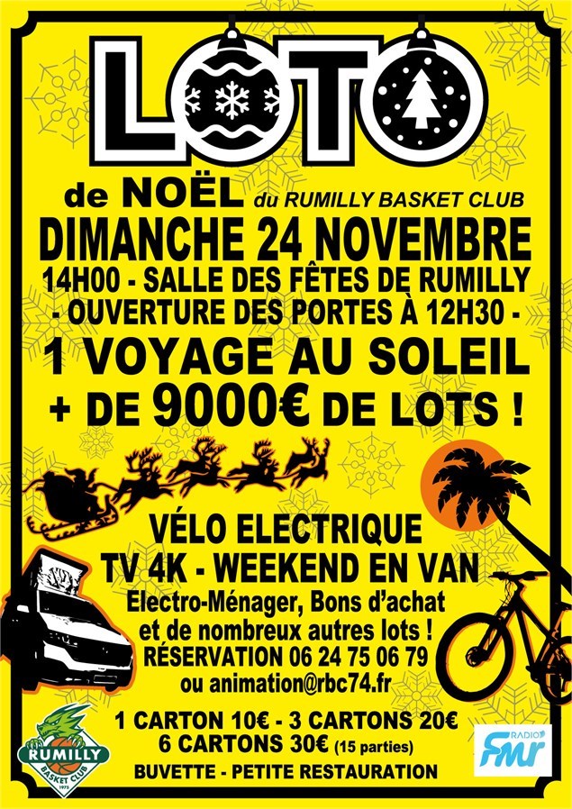 Grand loto de Noël organisé par le Rumilly Basket Club