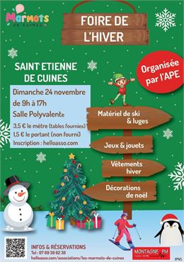 Foire de l'hiver St Etienne de Cuines 24 nov 2024 - APE Cuines