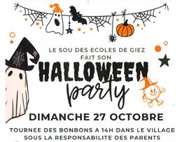 affiche fantôme, citrouille et dessins Halloween - Sou des écoles de Giez