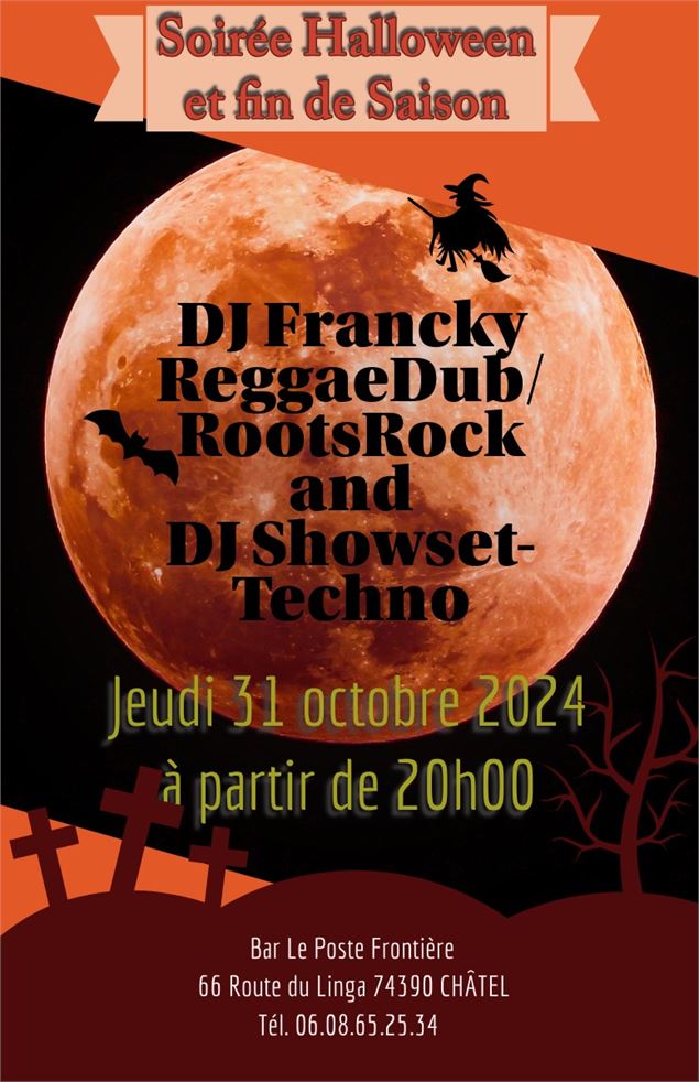 Affiche de la soirée Halloween - Poste Frontière