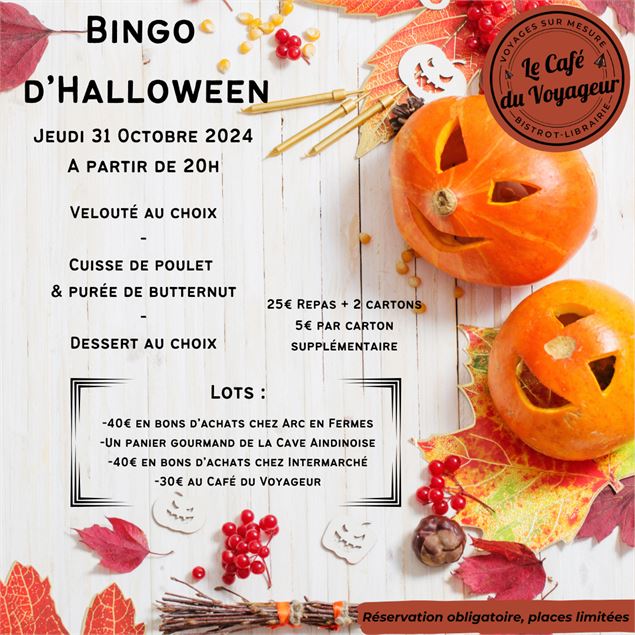 Bingo d'Halloween - Le Café du Voyageur