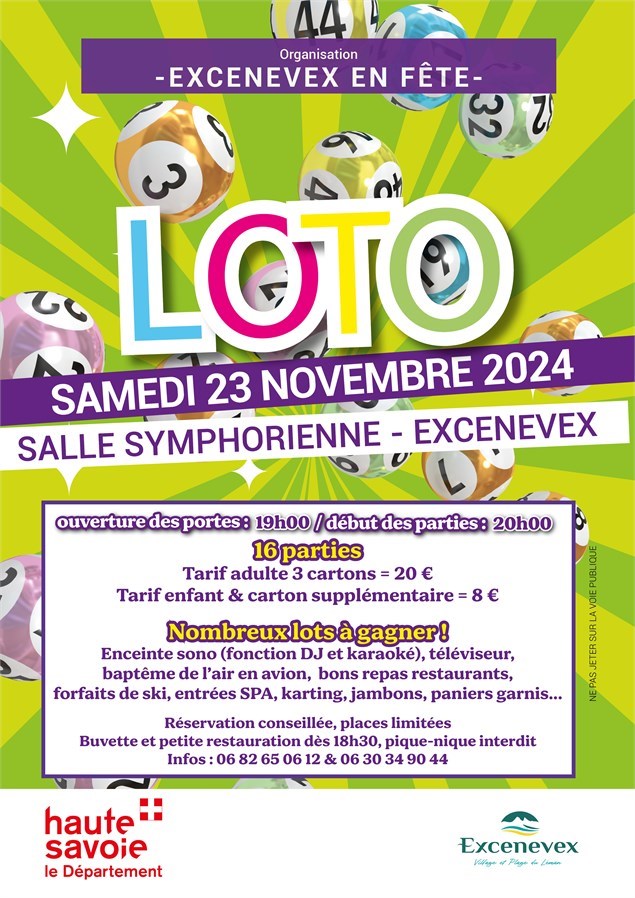 LOTO organisé par EXCENEVEX EN FÊTE