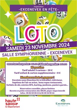 LOTO organisé par EXCENEVEX EN FÊTE