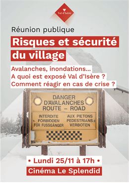 Affiche de la réunion publique - Mairie de Val d'Isère