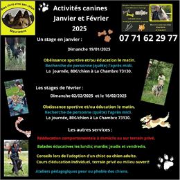 Stage éducation canine janv fév 2025 - Bien vivre avec son Chien en Maurienne