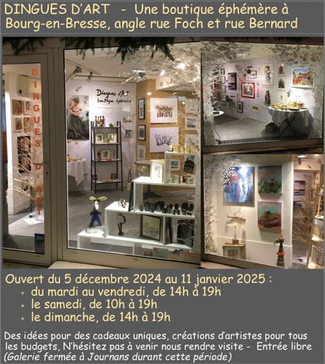 Façade Boutique Éphémère - Galerie Dingues d'Art_Journans