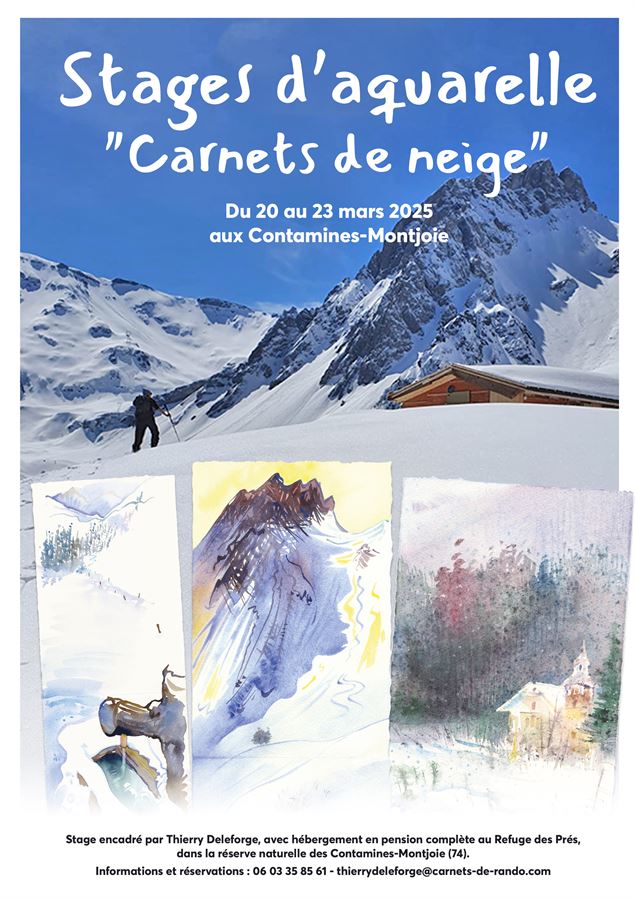 Stages d'aquarelle : Carnets de neige_Les Contamines-Montjoie