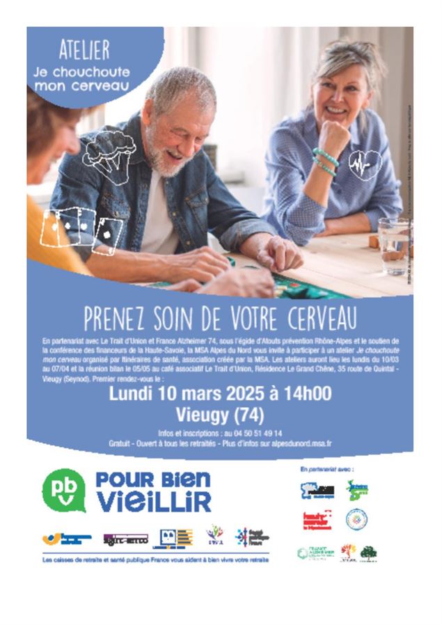 Atelier prévention seniors : Je chouchoute mon cerveau_Annecy - MSA