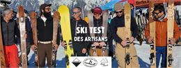 Affiche présentant le ski test des artisans - Megève Domaine Skiable