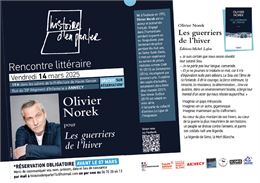 Soirée littéraire : Olivier Norek pour "Les Guerriers de l'hiver"_Annecy - Histoire d'en parler