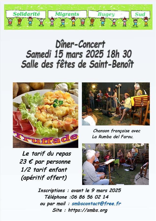 Diner concert_Groslée-Saint-Benoit - Solidarité Migrants Bugey Sud