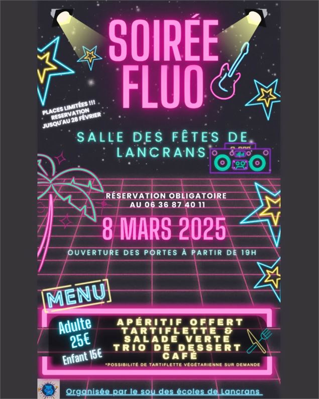 Soirée fluo !_Valserhône - Sou des écoles Lancrans