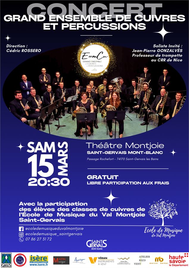 Concert Grand ensemble de cuivres et percussions - E=mCu_Saint-Gervais-les-Bains - Ecole de musique 