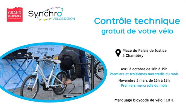 Animation Contrôle Technique gratuit par Synchro Vélostation - Agence écomobilité Savoie mont-blanc