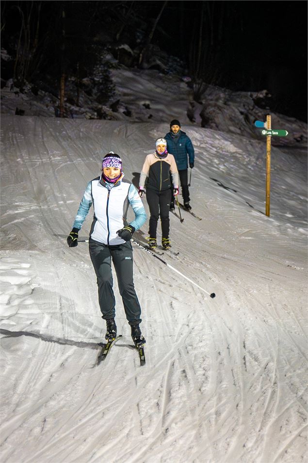 Nocturne de ski de fond sur le domaine nordique 4 saisons des Contamines-Montjoie - Les Contamines T