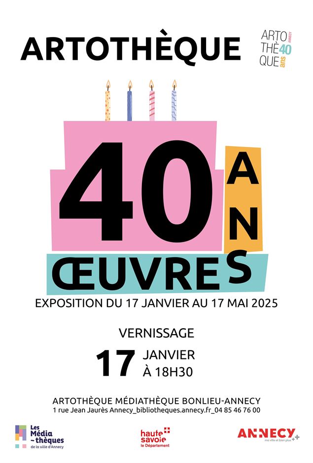 Affiche annonçant les 40 ans de l'artothèque