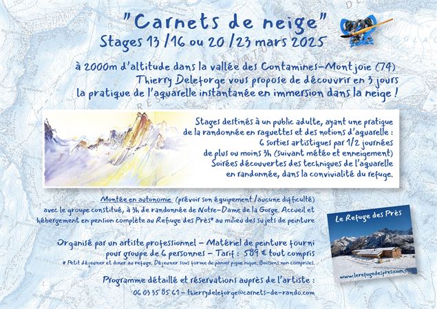 Stage d'aquarelle : Carnets de neige_Les Contamines-Montjoie