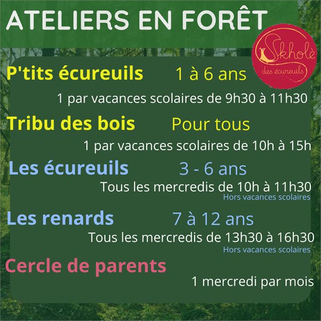 Ateliers en foret forestschool scout skhole des ecureuils la motte servolex - Skholè des écureuils