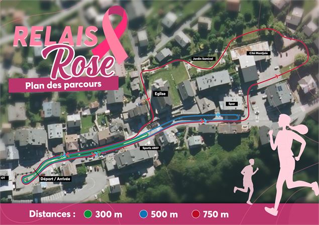 Parcours relais rose