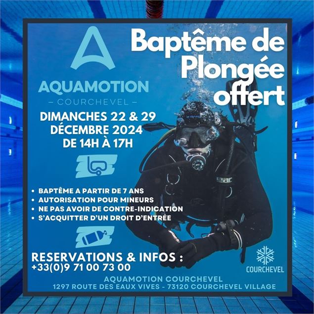 BAPTEME DE PLONGEE OFFERT - Aquamotion