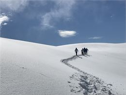 La Bourgeoise depuis le chalet d'accueil de Joux Plane en raquettes - Joseph Rouget