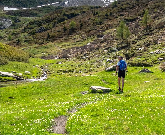 Traileur sur une sentier de Haute Maurienne Vanoise - OTHMV - S. Romance