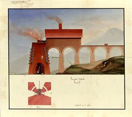 Projection verticale du haut-fourneau provenant de Tamié installé aux forges à Cran, 1837 - Arch. dé