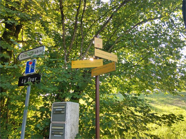 Lieu dit la Tour avec balisage Belvédère des tours de César - Office d Tourisme du Pays d'Albens