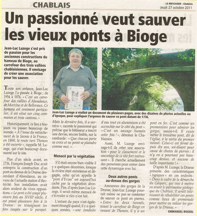 Le pont de Bioge