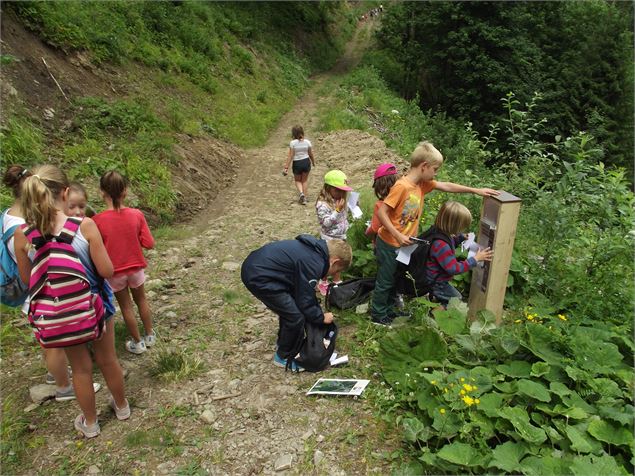 groupe d'enfants sur le sentier sonore - CD74