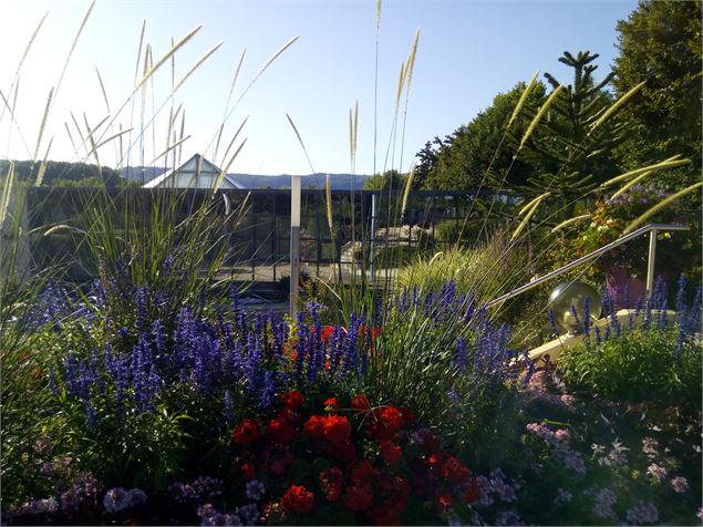 mairie de St Vulbas et parterre de fleurs - S.Megani