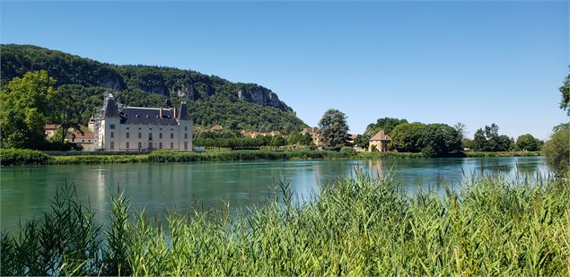 point de vue depuis la Viarhôna sur le château de Vertrieu (Isère) - Ketty Tranchina