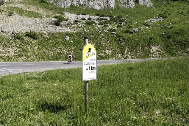 Cycliste en direction du col de la Colombière - ©SavoieMontBlanc-Bijasson