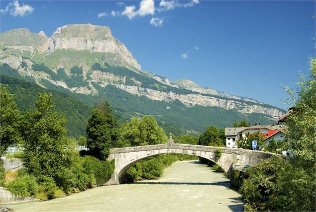 L'Arve sous le pont de St Martin et la montagne d'Areu - David Machet