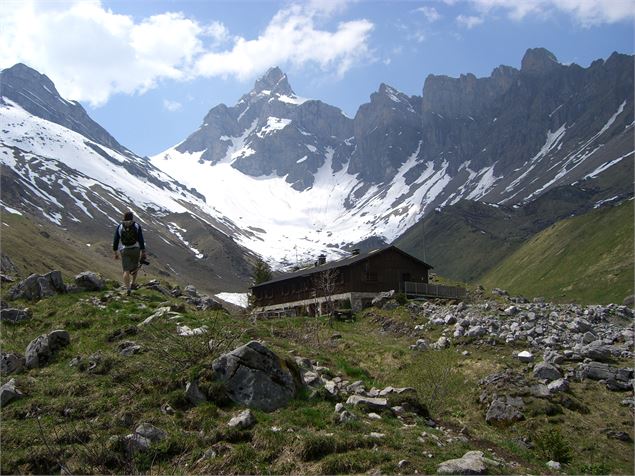 Randonneur à l'alpage de Doran - SavoieMontBlanc - Lansard