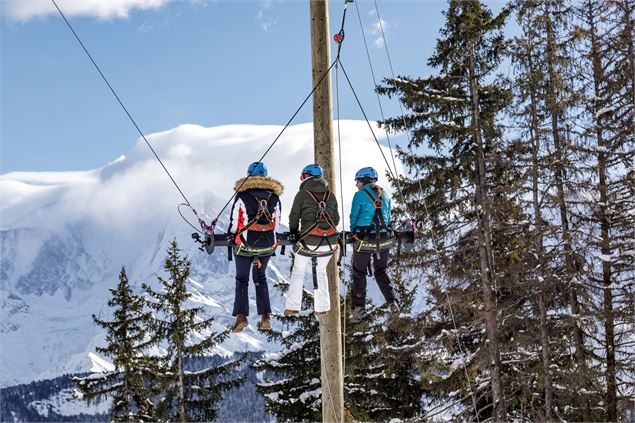 Personnes sur la Giant Swing en hiver - Mélanie Calceï