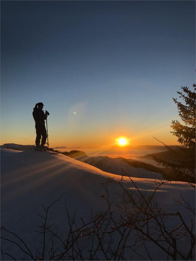 ski au coucher du soleil - Les Habères - OTADL