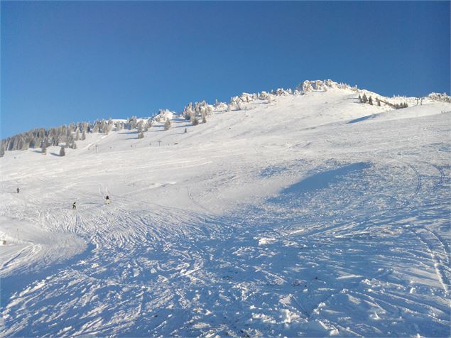 Depuis les pistes vue sur le haut du domaine - OTADL