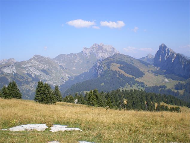 Vue sur les Cornettes, le Mont Chauffé, Bise et Ubine depuis la point d'Autigny - 2CVA